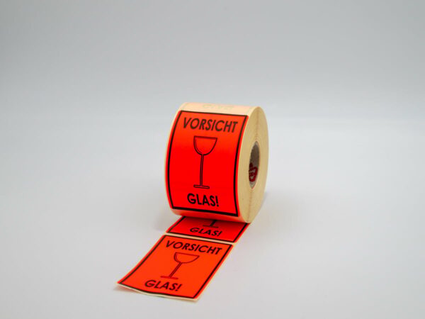 Haftetiketten ca. 70x110mm "Vorsicht Glas"
