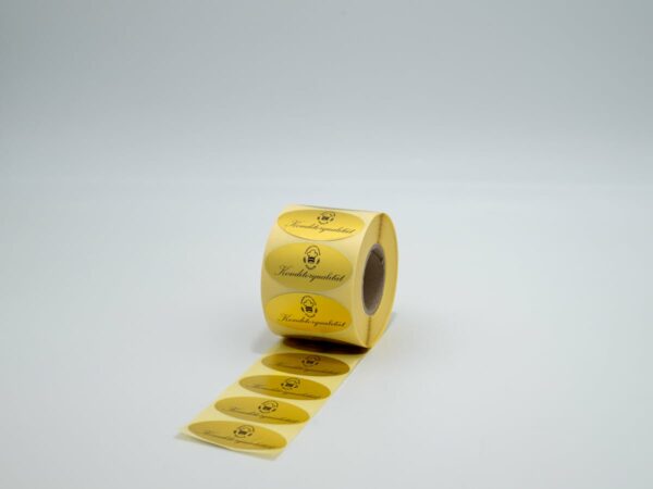 Goldetiketten oval ca. 57x30mm